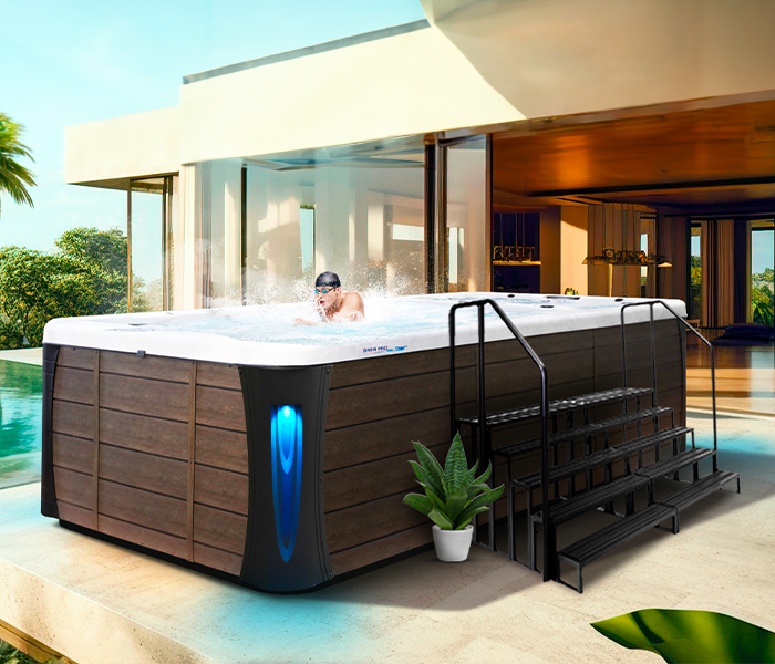 Calspas hot tub being used in a family setting - Largo