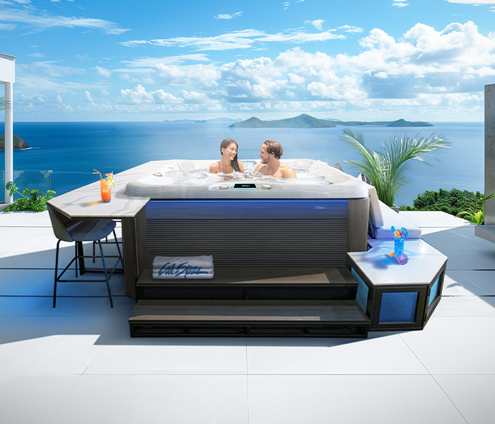 Calspas hot tub being used in a family setting - Largo